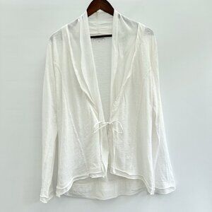 White Cotton Cardigan long sleeves size large